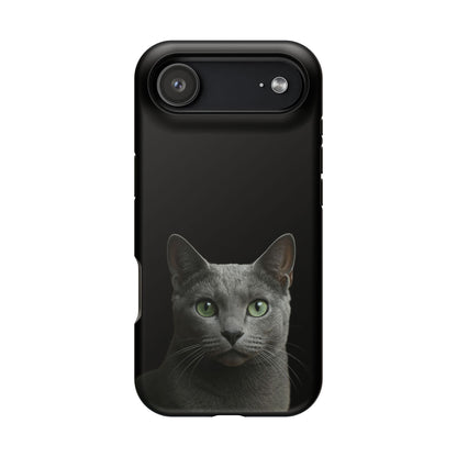 Russian Blue Cat Phone Case — Magnetic Impact-Resistant iPhone Cover