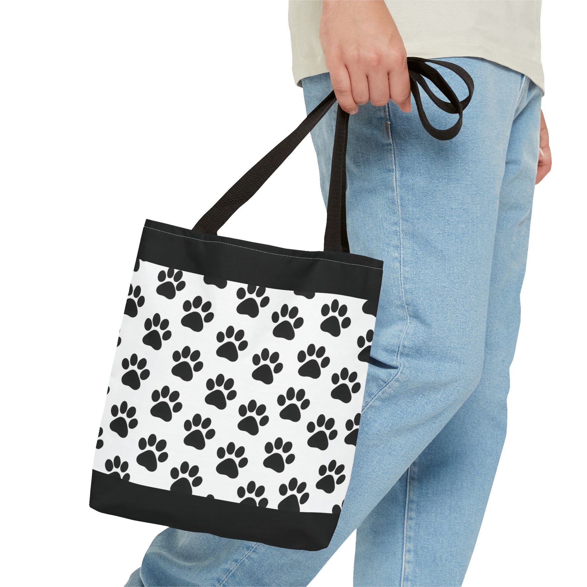 Paw Print Tote Bag, Dog Lover Gift, Shopping Tote, Eco-Friendly Bag, Pet Accessory, Animal Print Carryall - TRV