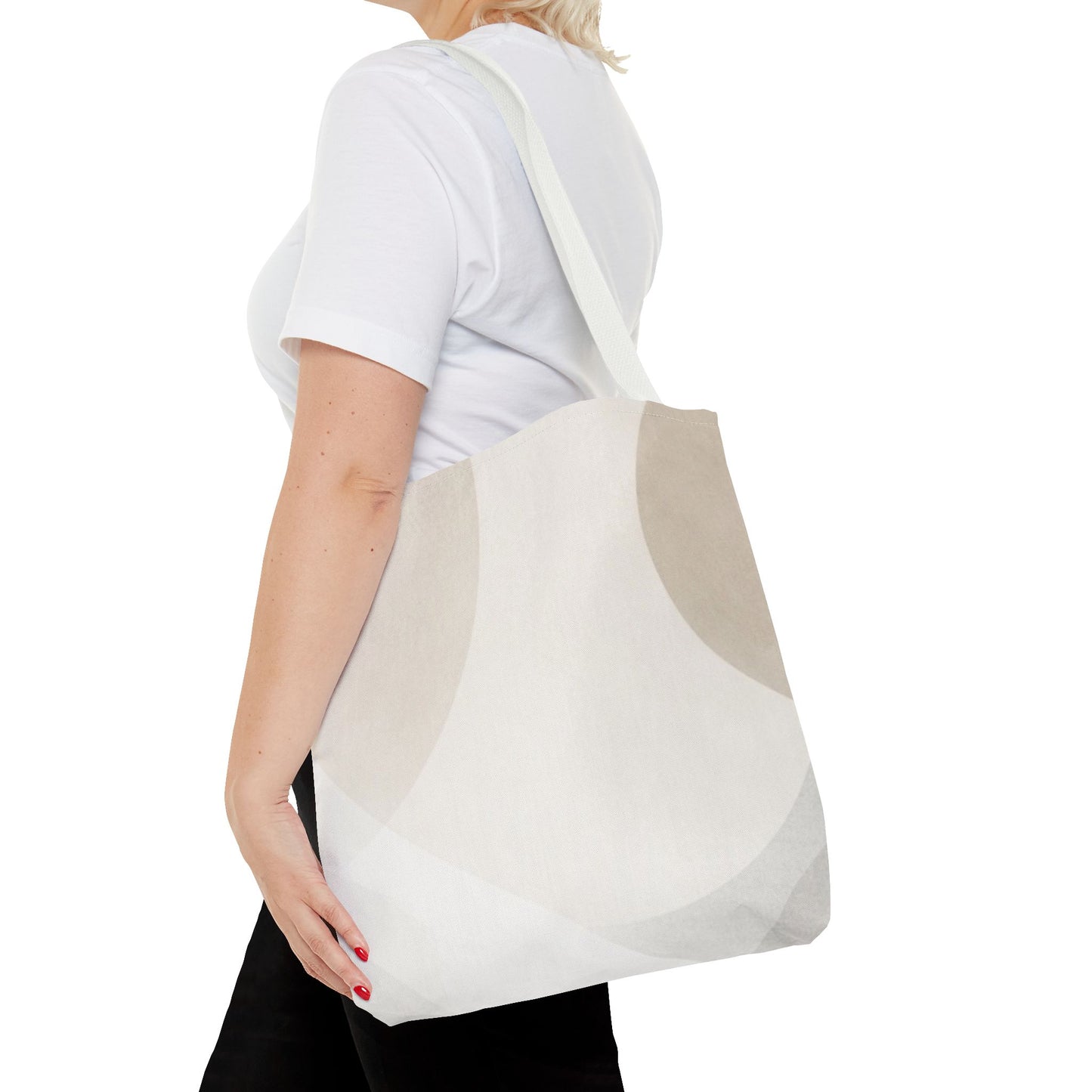 Neutral Abstract Geometric Tote Bag | Minimal Beige Shapes