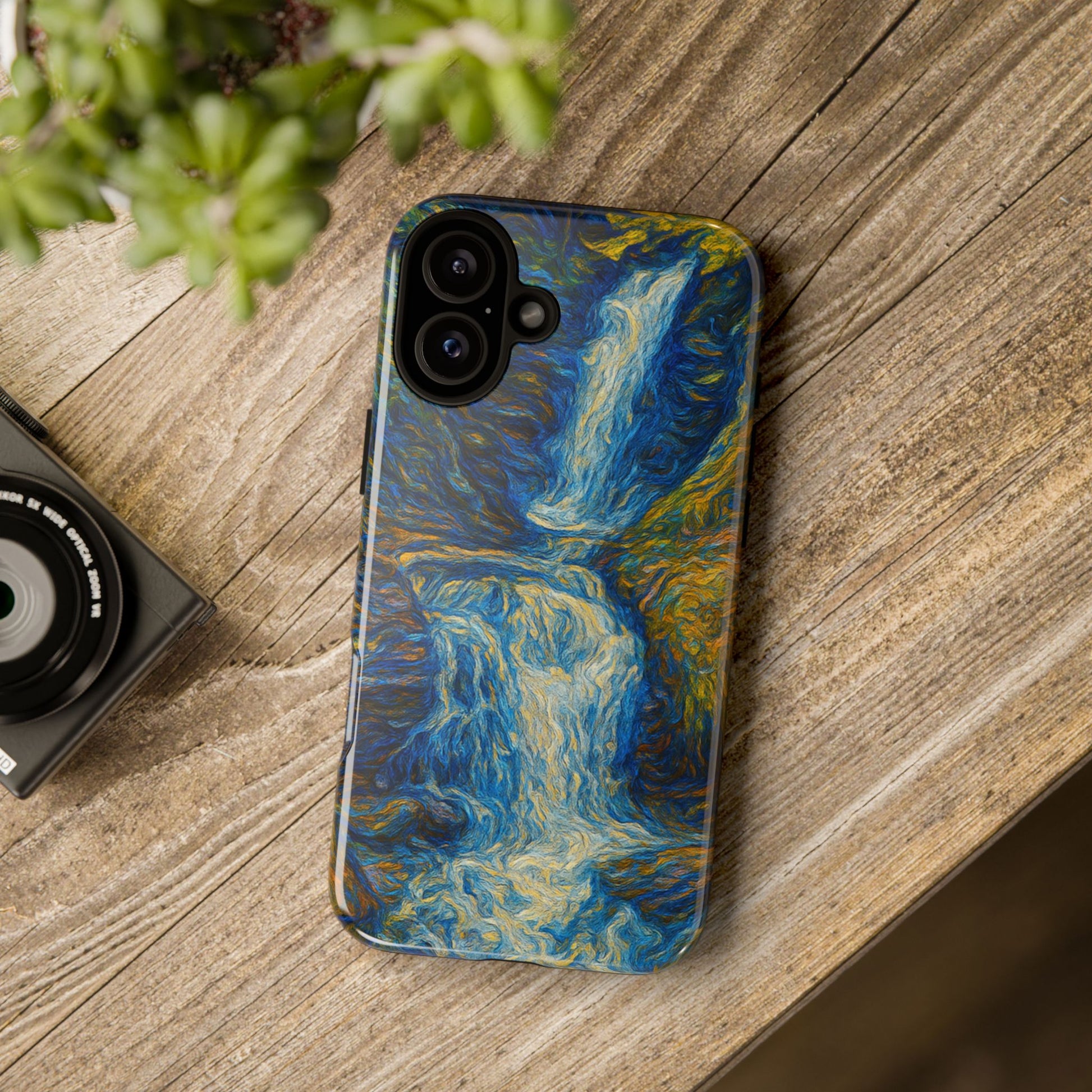 Artistic Phone Case - Waterfall Design, Unique Gift, Phone Accessory, Nature Lover, Original Artwork - TRV