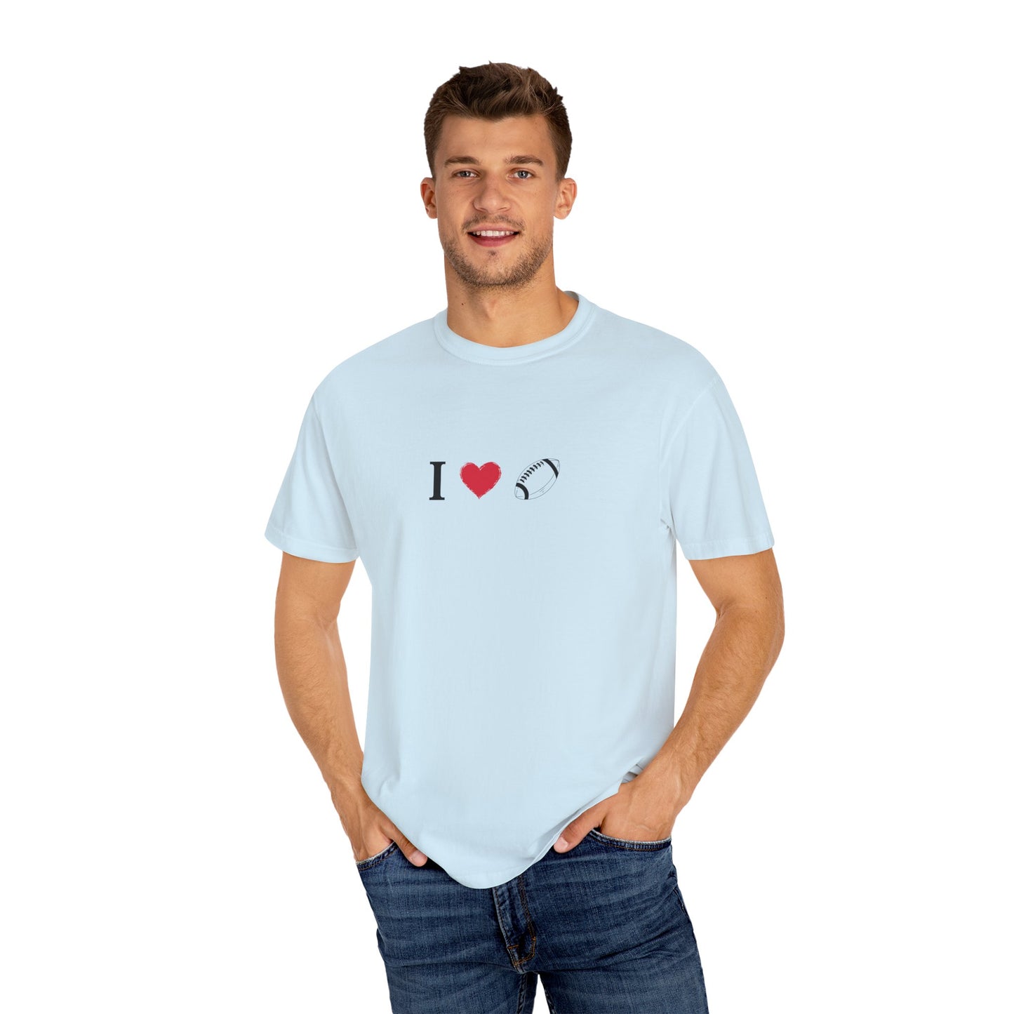 I Love Football T-Shirt - Unisex Cotton Tee, Fun Gift for Friends, Casual Style, Birthday Present, Summer Apparel - TRV
