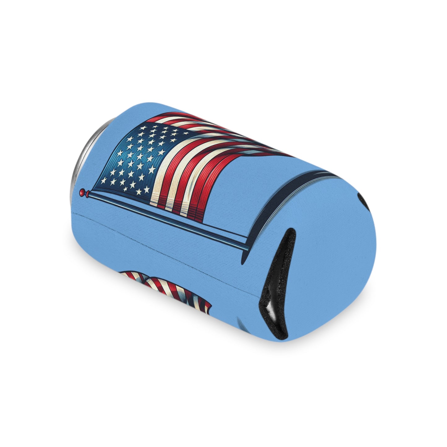Patriotic Can Cooler, American Flag Drink Sleeve, Summer BBQ Beverage Holder, Fourth of July Party Favor, Cooler for Beer & Soda