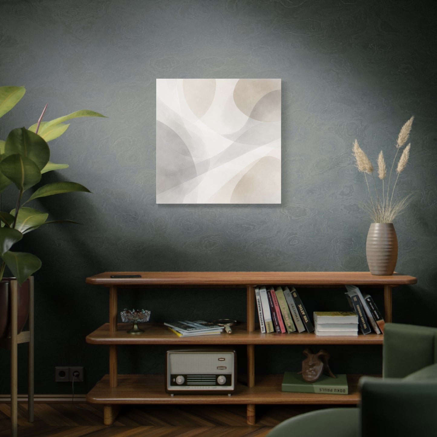 Neutral Abstract Organic Shapes Matte Canvas