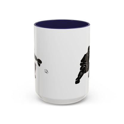 Baseball Catcher Coffee Mug, Sports Gift for Coaches, Black Accent Mug for Fans, Perfect for Birthdays & Celebrations, Unique Cup - TRV