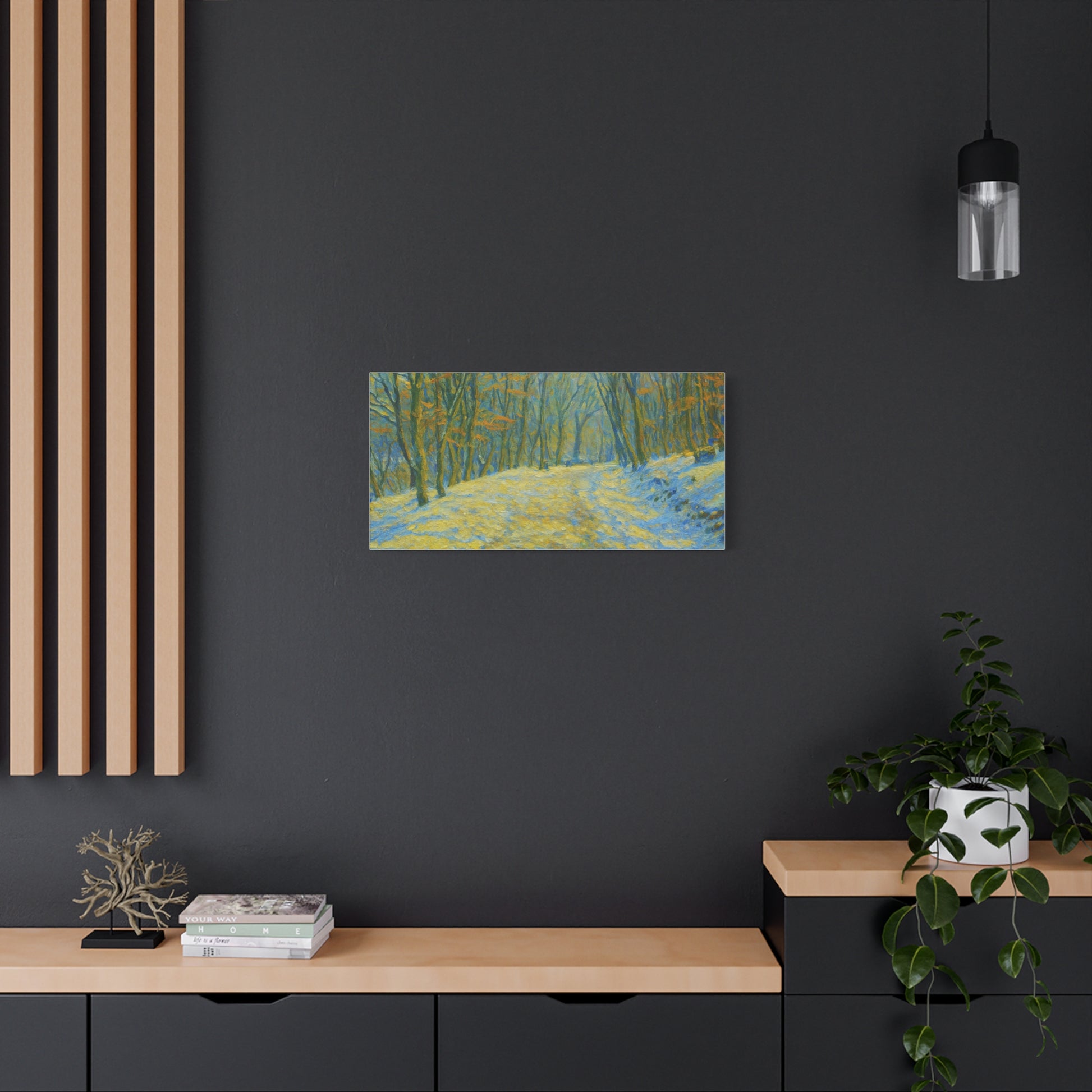 Wall Art Print, Winter Landscape Canvas Home Decor, Gift for Nature Lovers, Seasonal Artwork, Cozy Housewarming Decoration - TRV